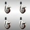 Service Caster 4 Inch 316SS Maroon Poly Swivel 1-1/2 Inch Expanding Stem Caster Set Lock Brake SCC-SS316TTLEX20S414-PPUB-MRN-112-4 - alternate 1